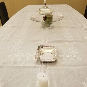 Hand Embroidered Tablecloth (white on white - original "aho-poi")